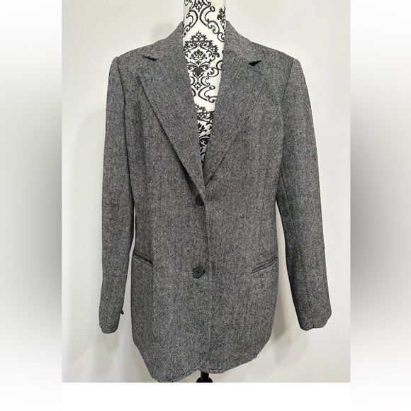 chadwicks Women’s Gray wool blend lined pockets blazer jacket size 16. - Picture 2 of 12